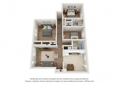 3Bed 2Bath with 965sqft 3Bed 2Bath with 965sqftat Gardens at Washington Park, Atlanta3Bed 2Bath with 965sqft