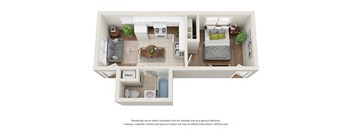 Studio with 332 sq. ft. at Gardens at Washington Park, Atlanta, GA, 30314