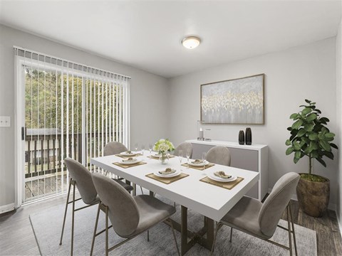 Dining Room with table at Pinewood Townhomes, Tucker, GA