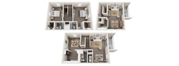 A set of four images showing different floor plans of a house.