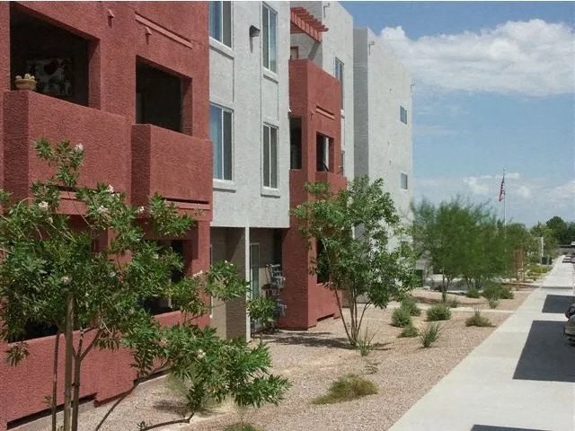 Exterior of apartment building