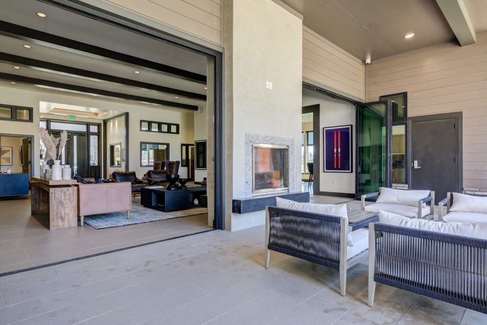 Indoor/Outdoor lounging area.