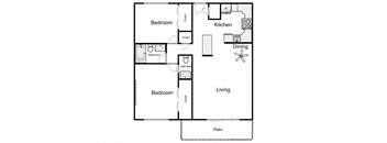 a floor plan of a house with a bedroom and a living room