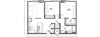 2 bedroom floor plan