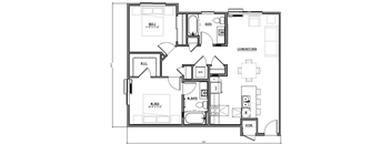 2 bedroom floor plan