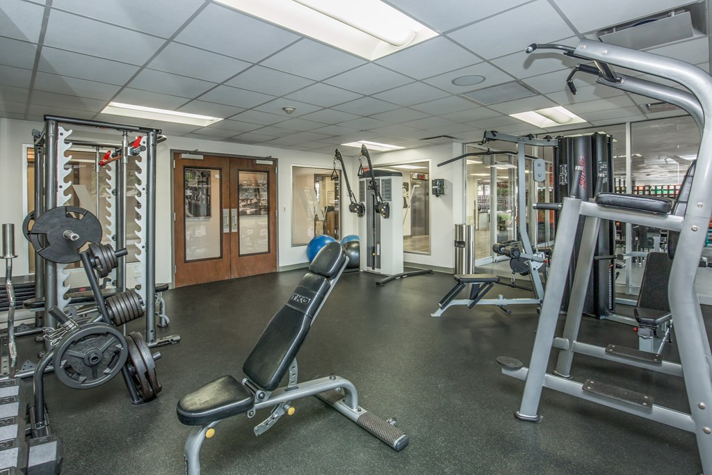 Fitness center with a variety of equipment