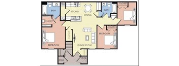 a floor plan of a house with bedrooms and a living room