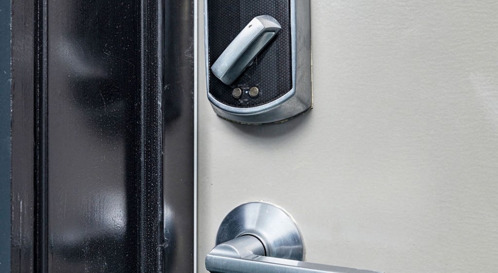 a door handle with a lock on it