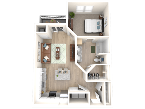 a1 floor plan  1 bedroom with 2 baths  129