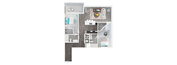 a floor plan of a 1 bedroom floor plan