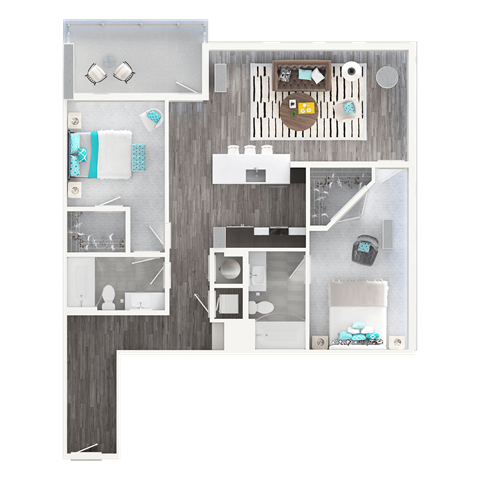 a floor plan of a 1 bedroom floor plan