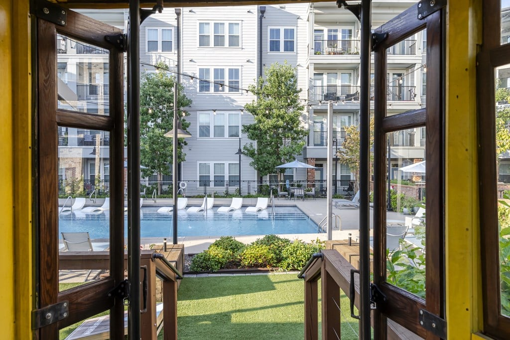 View from inside the trolley cart bar