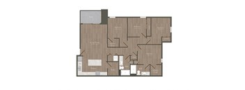 Image of four bedroom three bathroom floor plan
