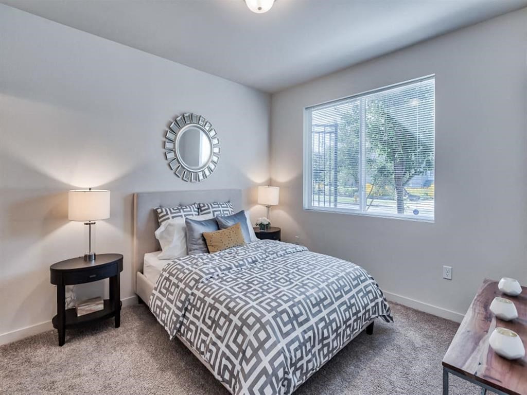 Bedroom with large window