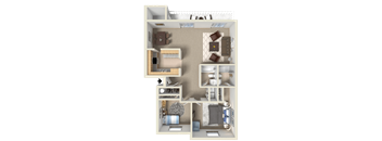 a rendering of a 3d floor plan of a house