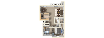 a rendering of a 3d floor plan of a house