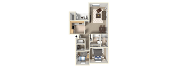 a rendering of a 3d floor plan of a house