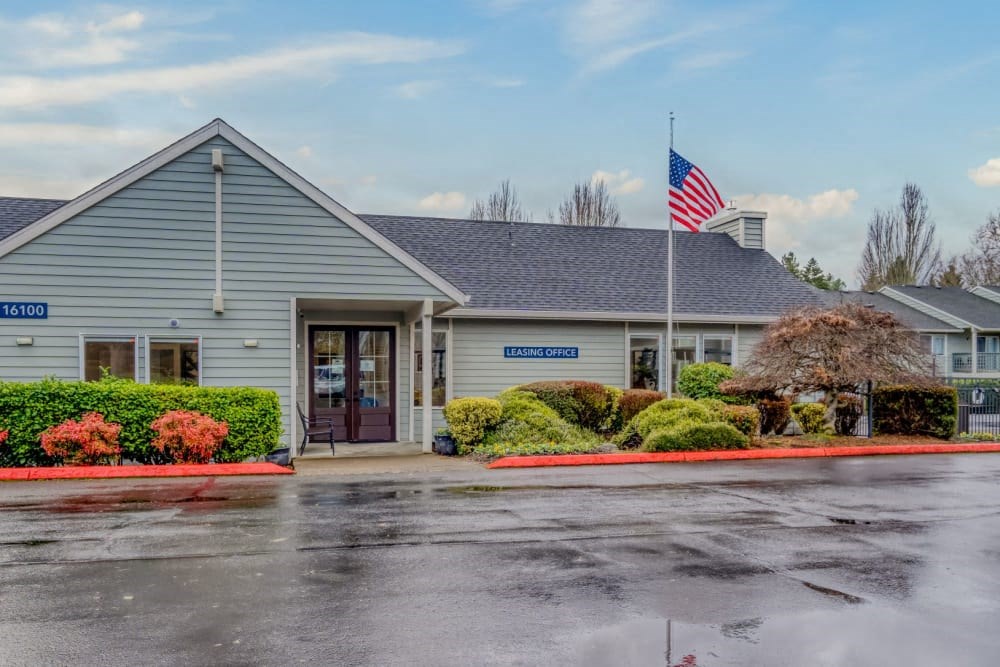 the front of our leasing office