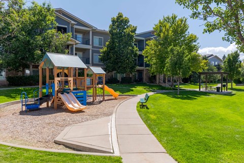the preserve at ballantyne commons park with childrens playground and picnic area
