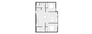 A floor plan of a house with labeled rooms D, W, and a central open space.