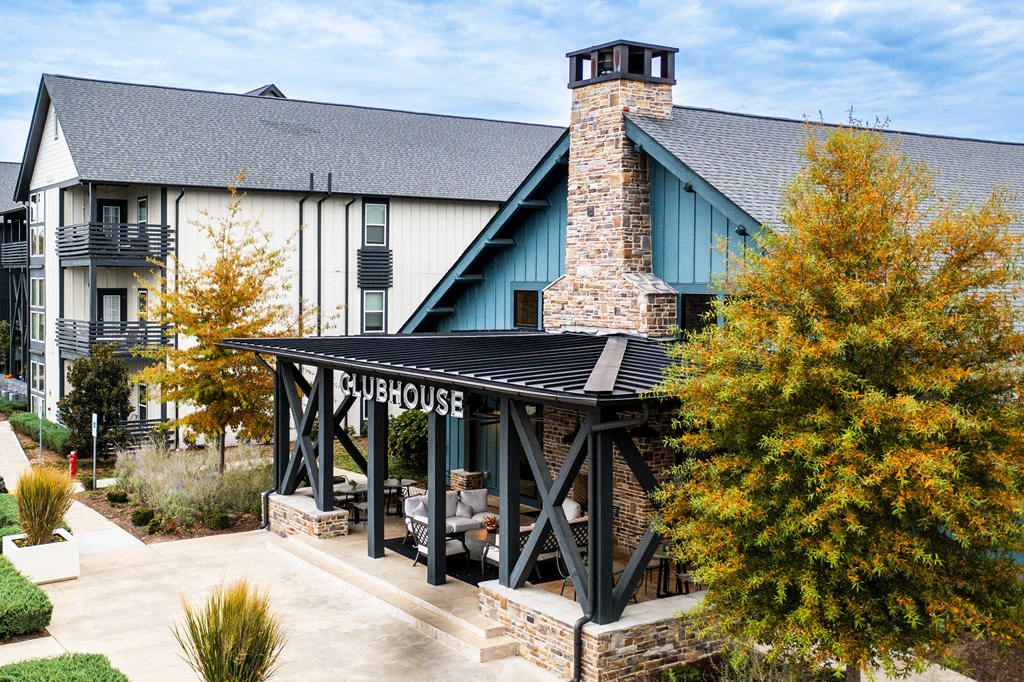 the clubhouse with a covered patio