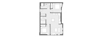 A floor plan of a house with labeled rooms.