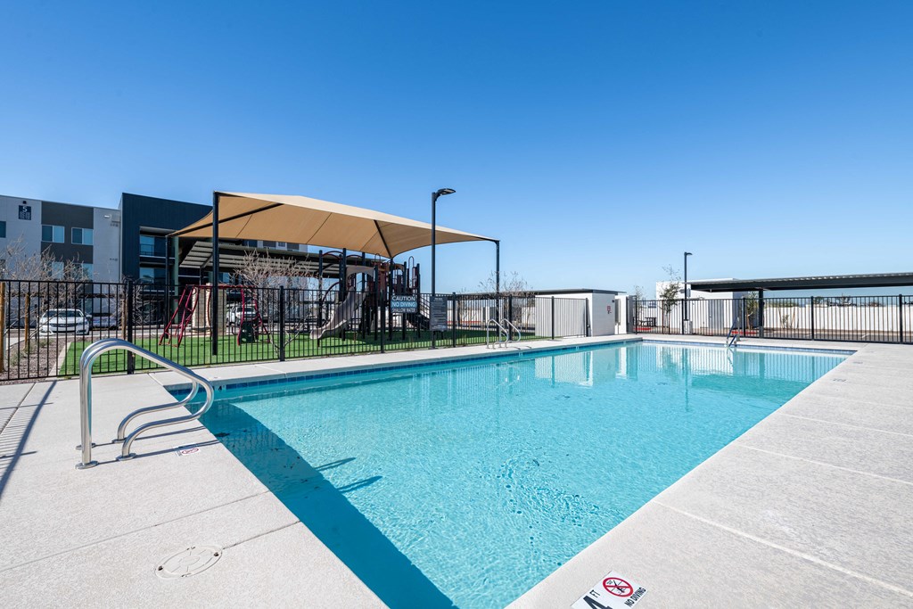 swimming pool and cabanas