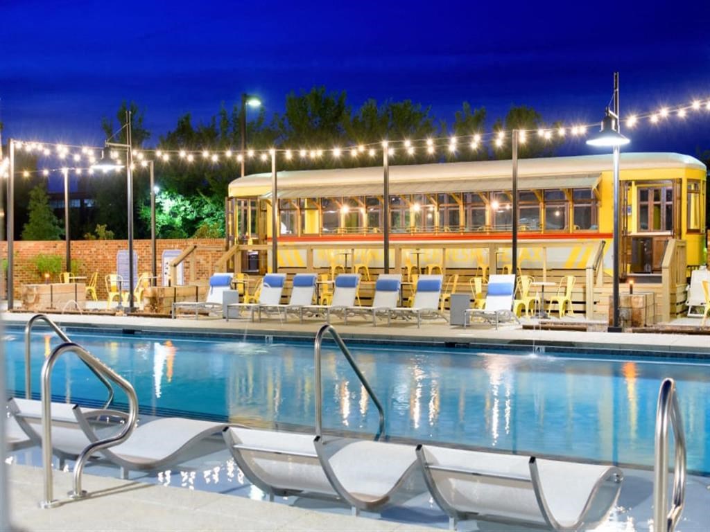 Poolside Trolley and Lounge Chairs