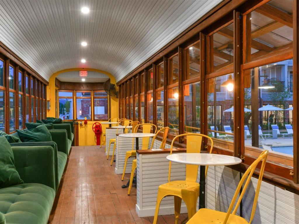 Inside Trolley by the Pool