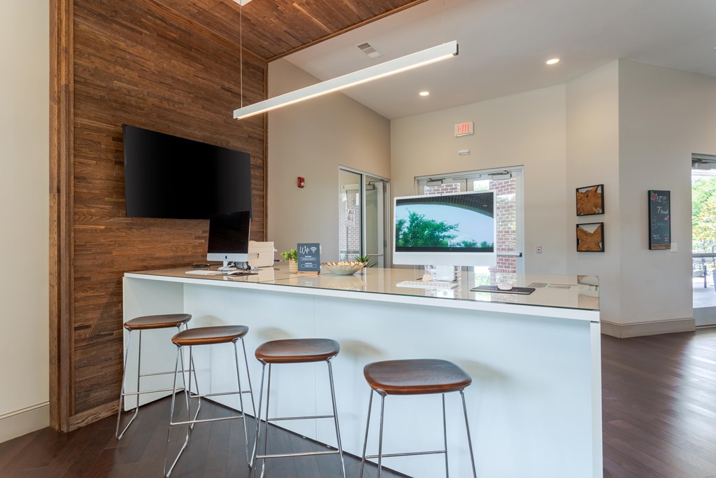 Indoor lounge and kitchen area