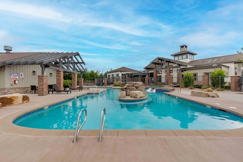 the swimming pool at our apartments