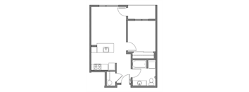 A black and white image of a floor plan of a house.