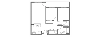 A black and white image of a floor plan of a house.