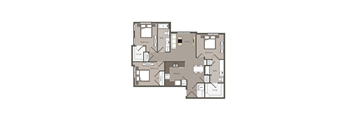A floor plan of a house with labeled rooms.