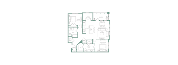 A floor plan of a house with a balcony, office, and a master bedroom.