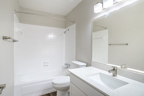 empty bathroom at the apartment complex