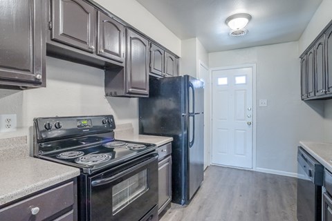 non-renovated kitchen at the apartment complex
