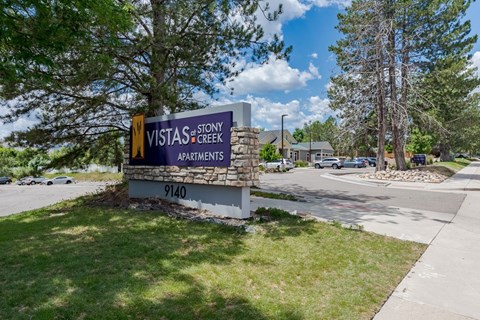 the sign at the entrance apartments