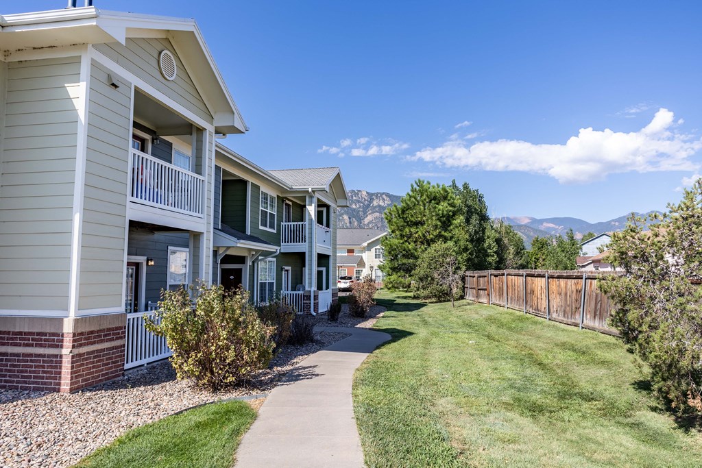 sidewalk outside of apartment homes