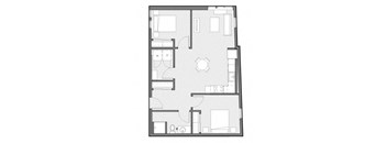 A floor plan of a house with a central courtyard and rooms labeled W.D and D.