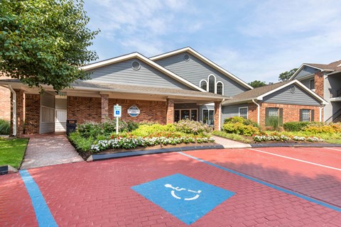 Leasing office and parking lot