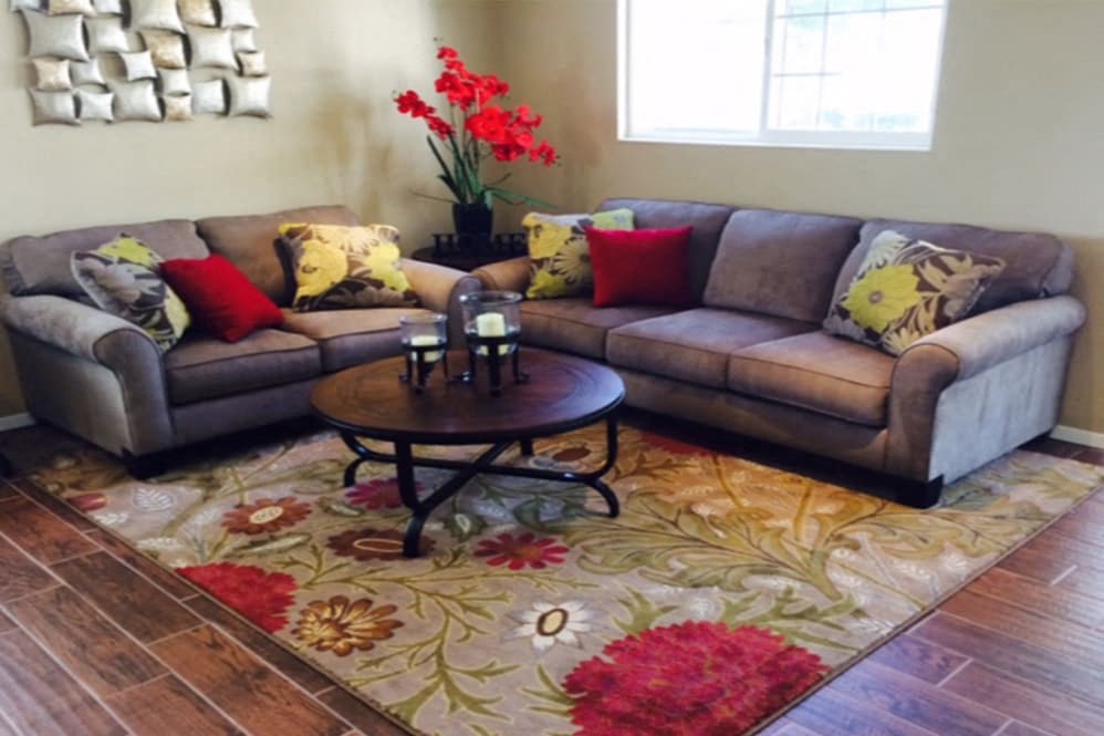 couch and table in Leasing Office