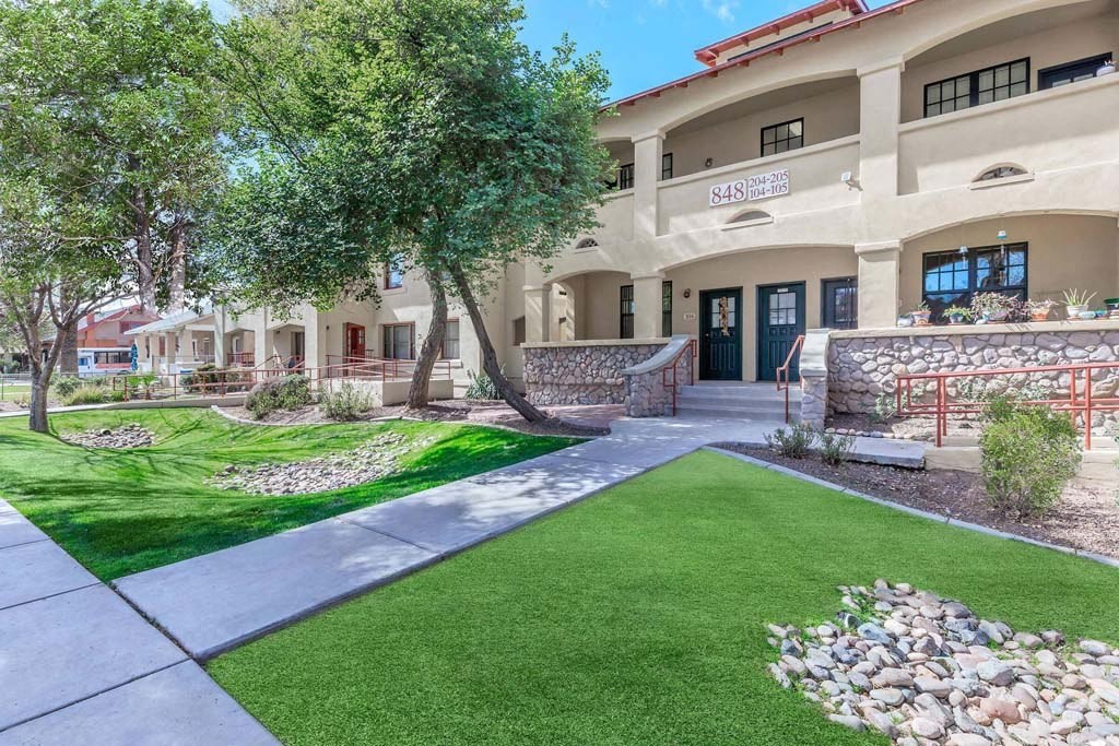 Walkway to apartments