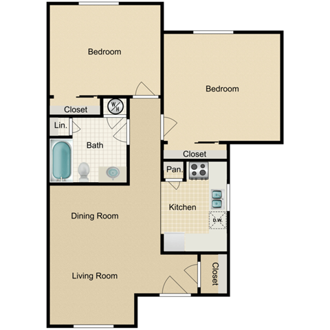 Two Bedroom Floor Plan