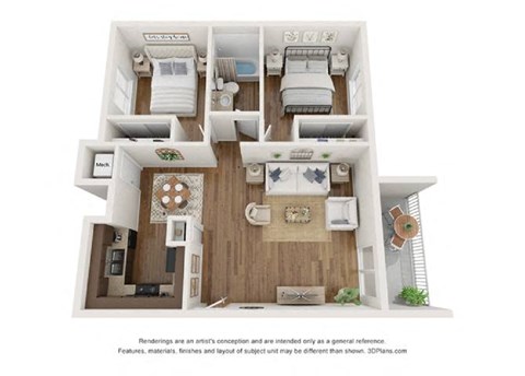 a floor plan of a house with a wood floor