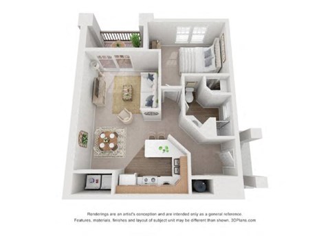 a 1 bedroom floor plan  503 square feet