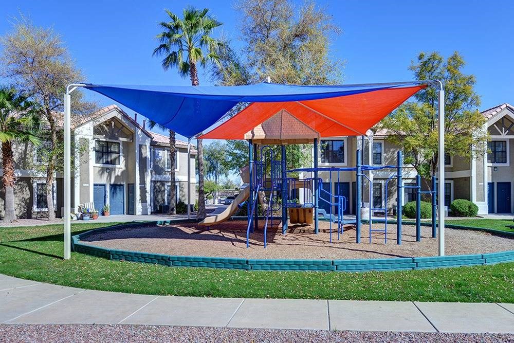 playground with a swing set