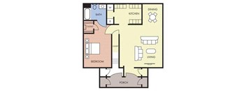 a floor plan of a house with a bedroom and a bathroom