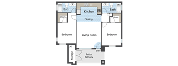 a floor plan of a house with bedrooms and a living room