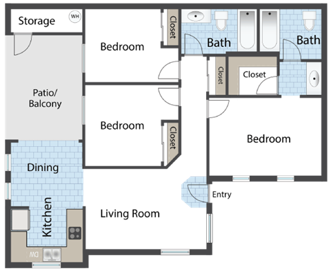 a blueprint of a floor plan of a house
